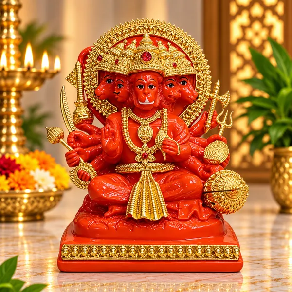 Red_Panchmukhi_Hanuman_Religious_Decorative_Idol