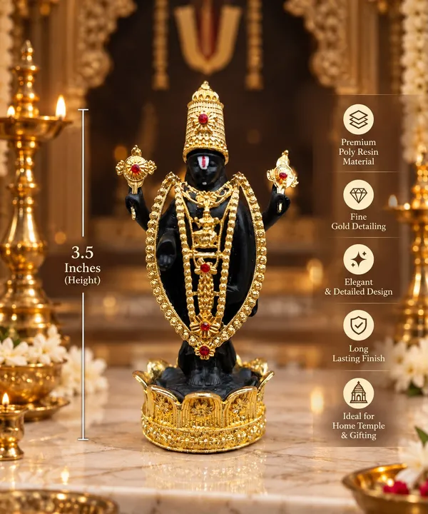 Black_Gold_Finish_Lord_Venkateswara_Religious_Idol