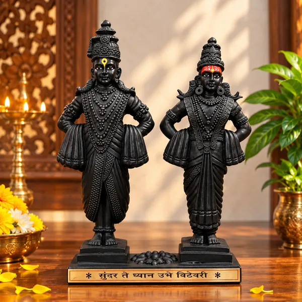 Black_Vithoba_Rakhumai_Religious_Idol_Set