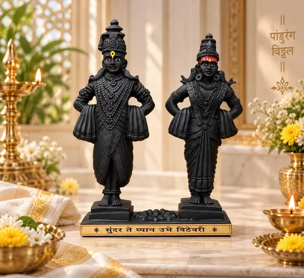 Black_Vithoba_Rakhumai_Religious_Idol_Set