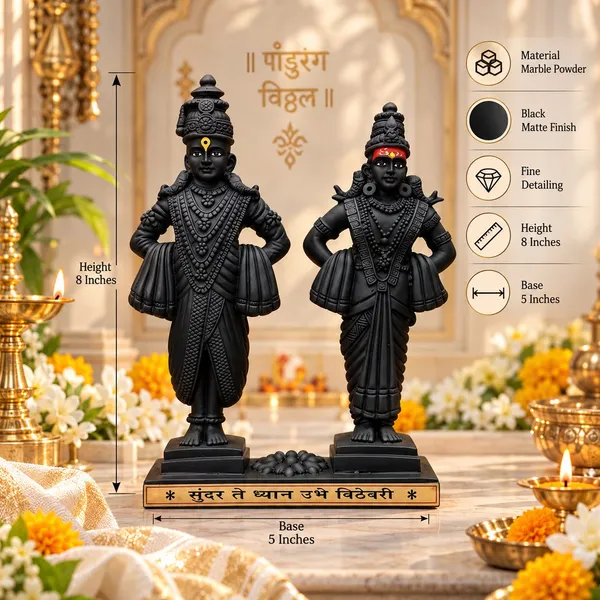 Black_Vithoba_Rakhumai_Religious_Idol_Set
