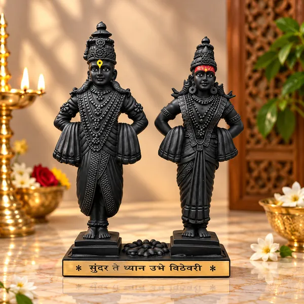 Black_Vithoba_Rakhumai_Religious_Idol_Set