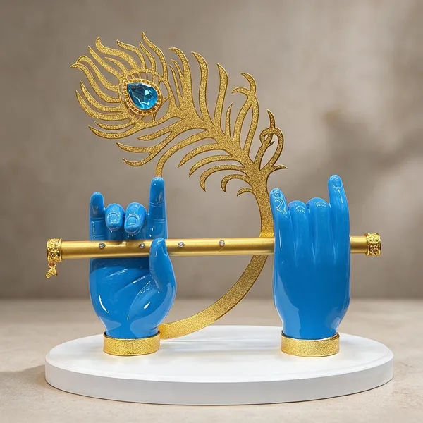 Blue_Hand_Krishna_Flute_Peacock_Feather_Tabletop_Showpiece