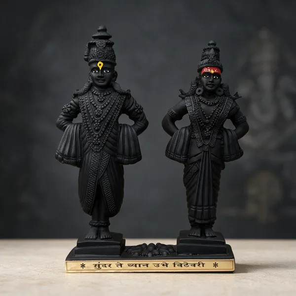 Black_Vithoba_Rakhumai_Religious_Idol_Set