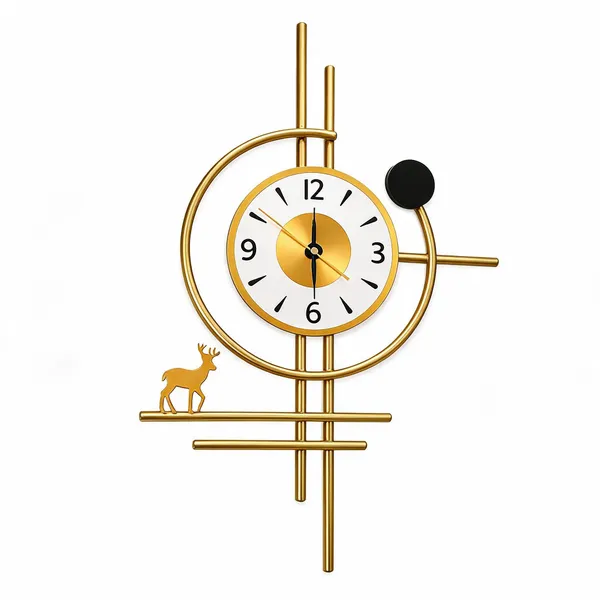 Modern_Luxury_Geometric_Metal_Wall_Clock_With_Deer_Accent_-_Gold_Decorative_Wall_Art_Clock