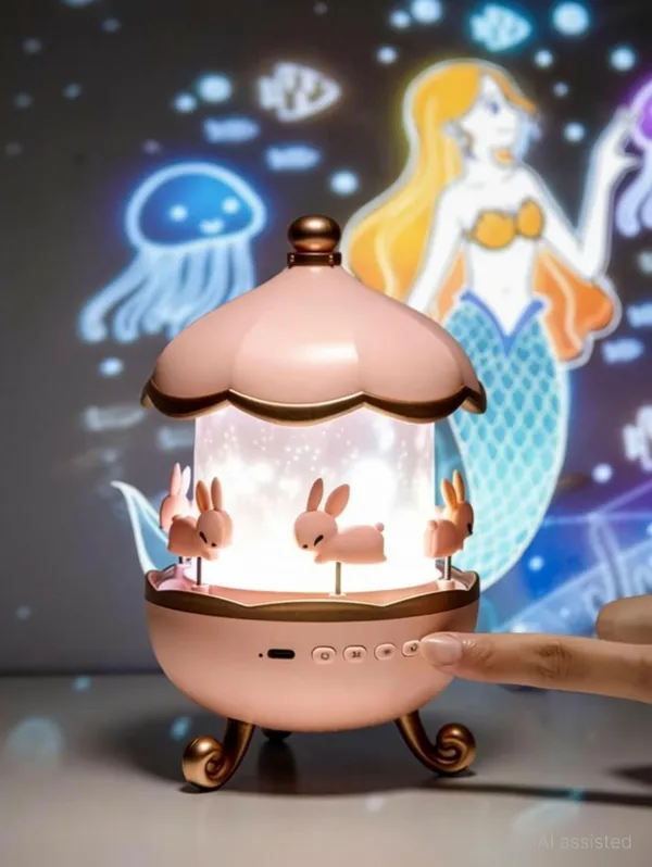 Bunny_Carousel_Night_Lamp_(22_Cm_Pink)