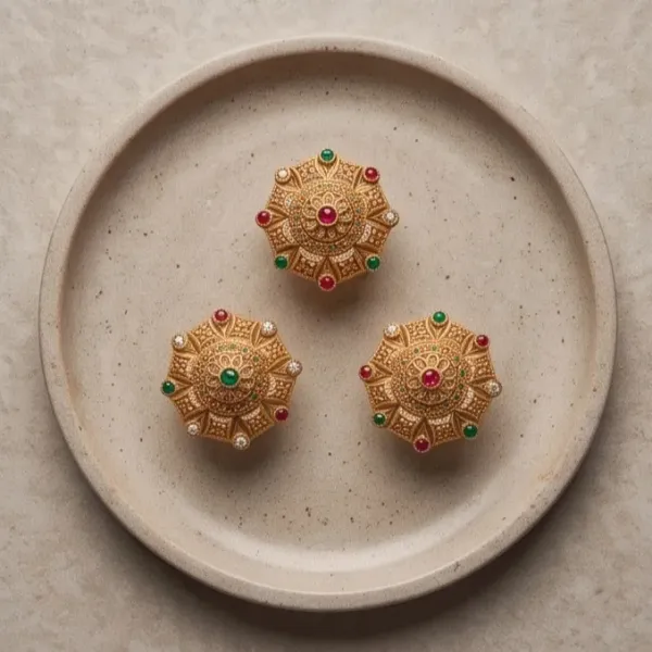 Antique_Gold_Tone_Floral_Statement_Ring_With_Multicolour_Stones