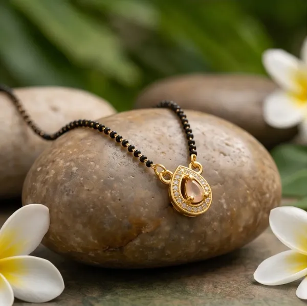 Rose_Gold_Tone_Teardrop_Cz_Halo_Daily_Wear_Mangalsutra