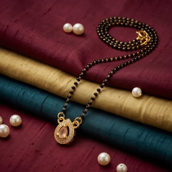 Rose_Gold_Tone_Teardrop_Cz_Halo_Daily_Wear_Mangalsutra
