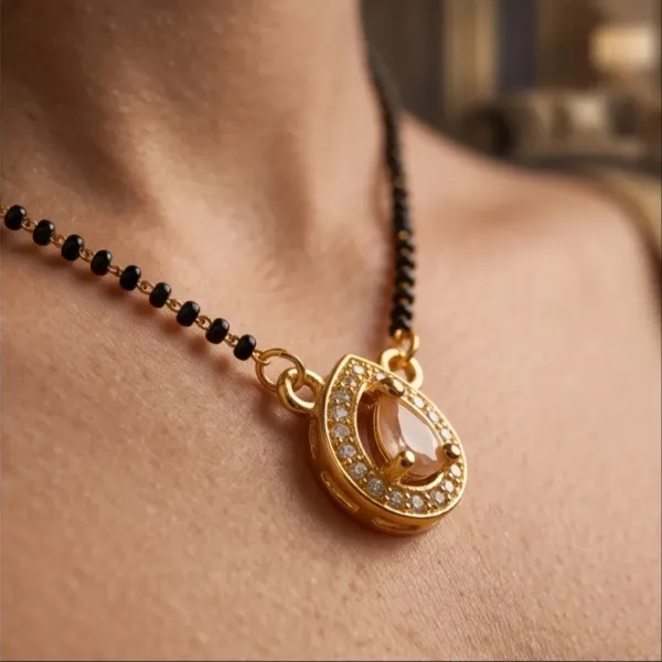 Rose_Gold_Tone_Teardrop_Cz_Halo_Daily_Wear_Mangalsutra