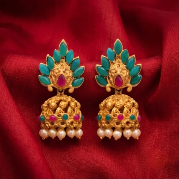 Peacock_Feather_Temple_Jhumkas