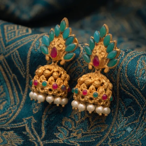 Peacock_Feather_Temple_Jhumkas