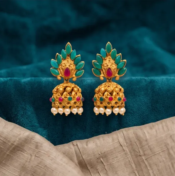 Peacock_Feather_Temple_Jhumkas