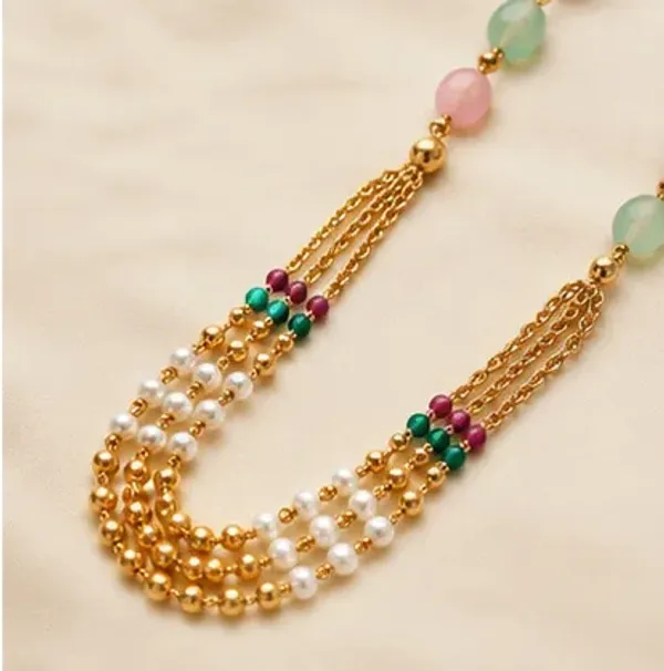 Gold_Plated_Multi_Strand_Pastel_Bead_Pearl_Long_Haar_Necklace_Set