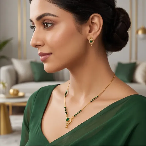 Traditional_Green_Crystal_Cz_Pendant_Mangalsutra