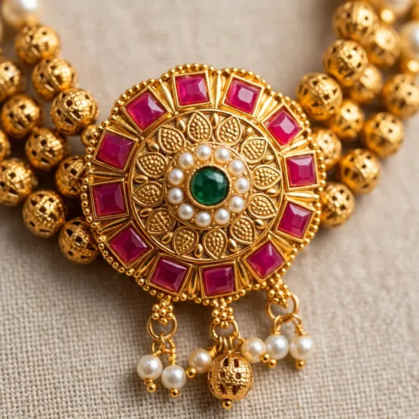 Imperial_Antique_Gold_Pearl_Ruby_Stone_Multi_Strand_Necklace_Set