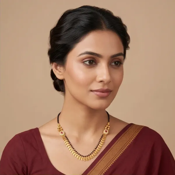 Dual_Strand_Gold_Chevron_Ruby_Accent_Mangalsutra