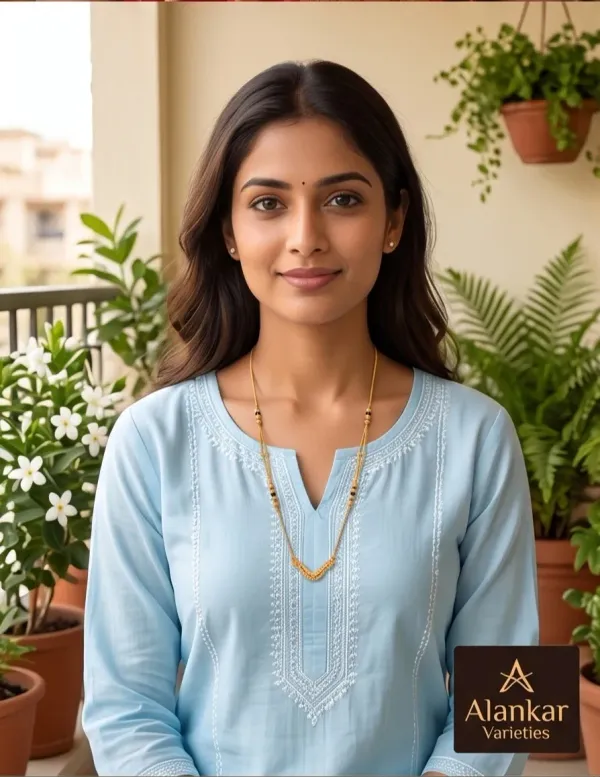 Elegant_Gold_Plated_Micro_Polish_Short_Mangalsutra_With_Cz_Stone_Pendant_Textured_Beads