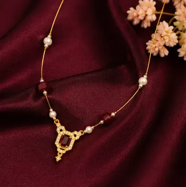 Royal_Ruby_Pearl_Gold_Plated_Pendant_Necklace