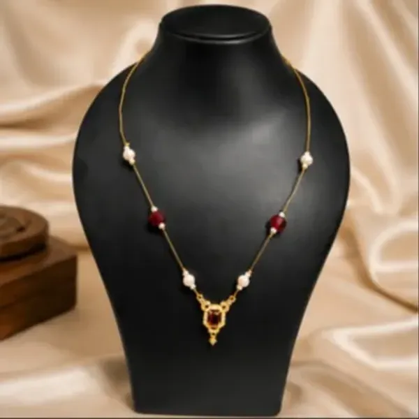 Royal_Ruby_Pearl_Gold_Plated_Pendant_Necklace