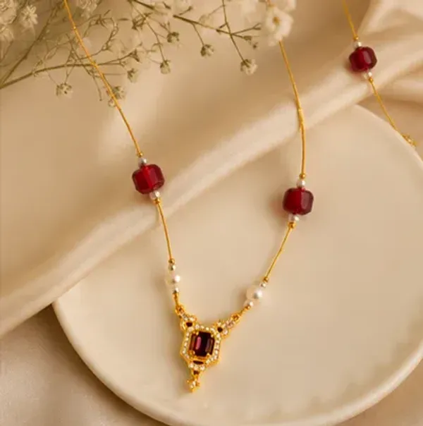 Royal_Ruby_Pearl_Gold_Plated_Pendant_Necklace