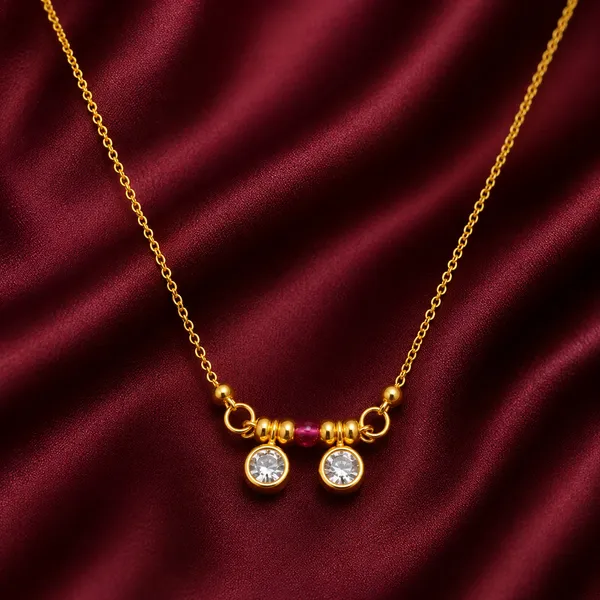 Gold_Micro_Polish_Dual_Pendant_Mangalsutra_Chain_With_Cz_Stones