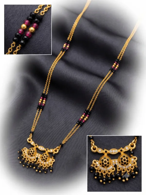 Premium_Short_Micro_Polish_Gold_Plated_Mangalsutra_With_Ruby_Black_Bead_Detailing