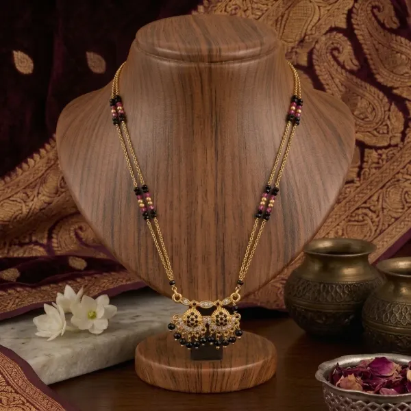 Premium_Short_Micro_Polish_Gold_Plated_Mangalsutra_With_Ruby_Black_Bead_Detailing