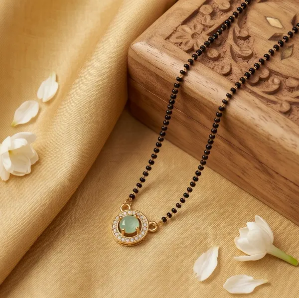 Gold_Plated_Light_Green_Aventurine_Stone_Halo_Mangalsutra