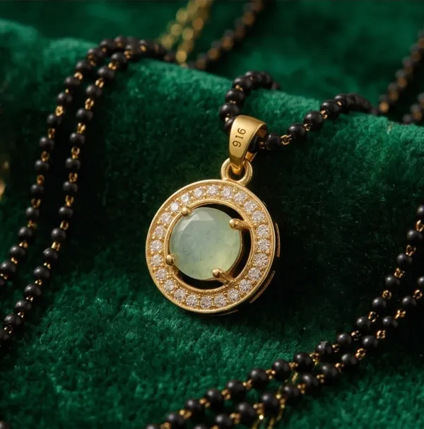 Gold_Plated_Light_Green_Aventurine_Stone_Halo_Mangalsutra