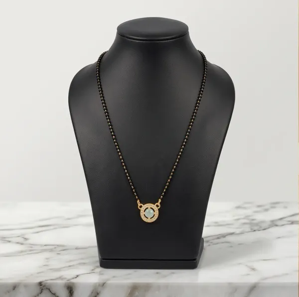 Gold_Plated_Light_Green_Aventurine_Stone_Halo_Mangalsutra