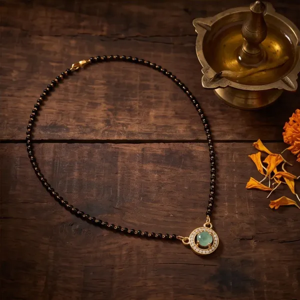 Gold_Plated_Light_Green_Aventurine_Stone_Halo_Mangalsutra