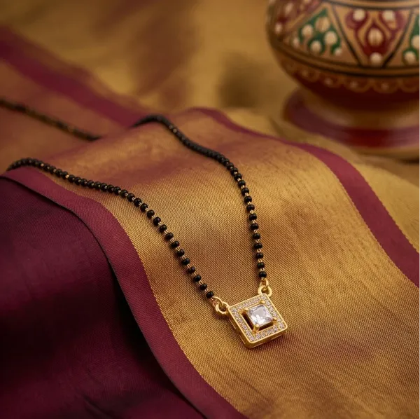 Square_Solitaire_American_Diamond_Gold_Plated_Short_Mangalsutra