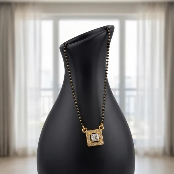 Square_Solitaire_American_Diamond_Gold_Plated_Short_Mangalsutra