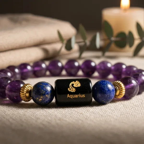 Aquarius_(_Kumbha_)_Zodiac_Sign_Bracelet_8Mm