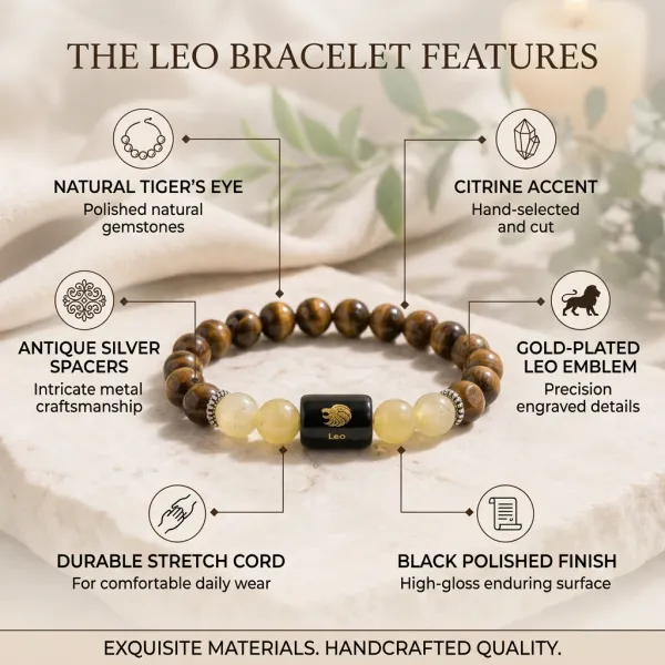 Leo_(_Singha_)_Zodiac_Sign_Bracelet_8Mm
