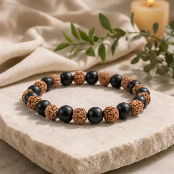 Rudraksha_&_Black_Obsidian_Bracelet