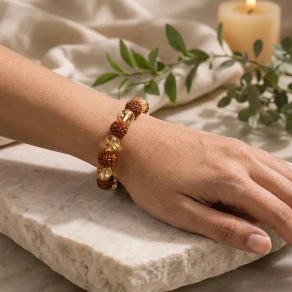 Rudraksha_&_Citrine_Bracelet