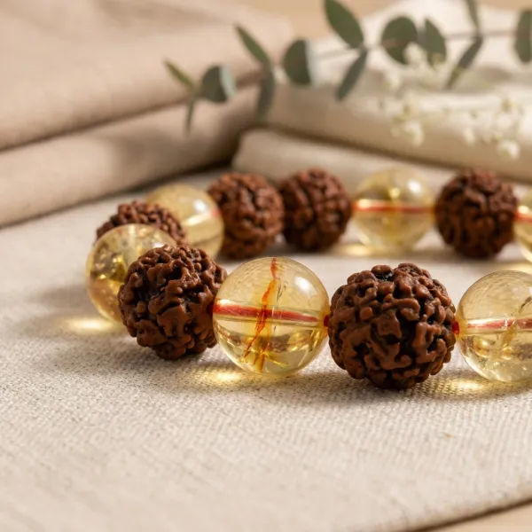 Rudraksha_&_Citrine_Bracelet