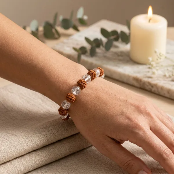 Rudraksha_&_Clear_Quartz_Bracelet