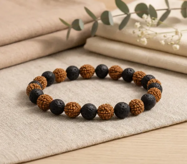 Rudraksha_&_Lava_Stone_Bracelet
