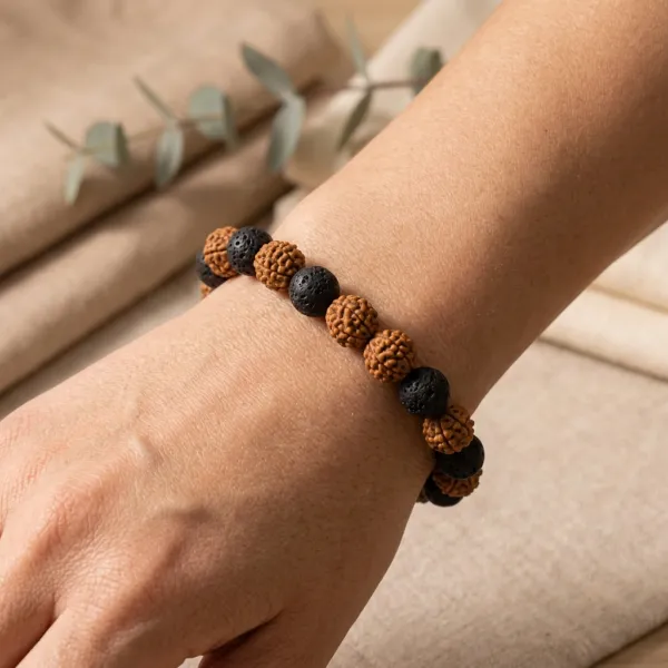 Rudraksha_&_Lava_Stone_Bracelet