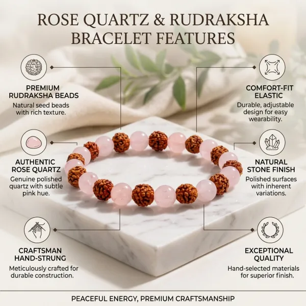 Rudraksha_&_Rose_Quartz_Bracelet
