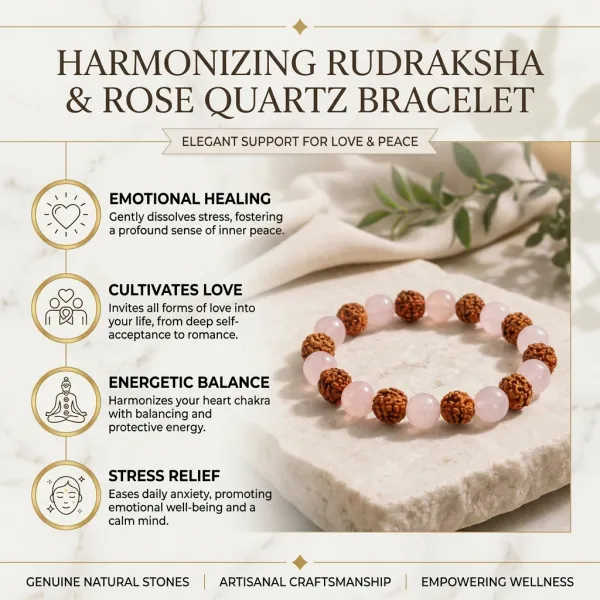 Rudraksha_&_Rose_Quartz_Bracelet