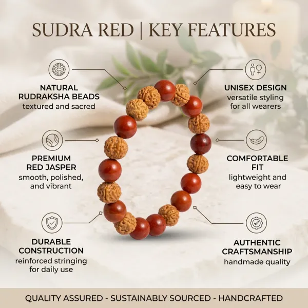 Rudraksha_&_Red_Jasper_Bracelet