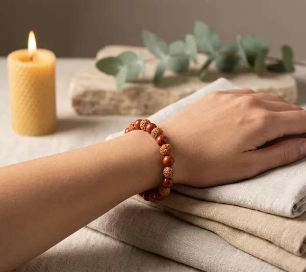 Rudraksha_&_Red_Jasper_Bracelet