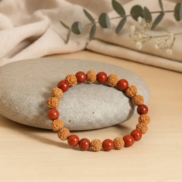 Rudraksha_&_Red_Jasper_Bracelet