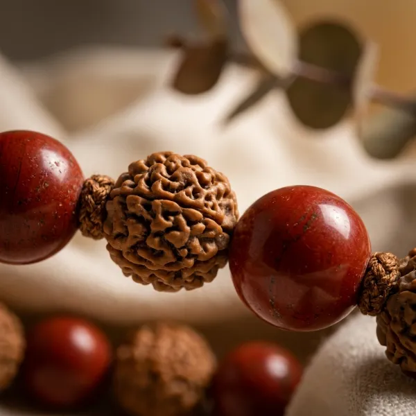 Rudraksha_&_Red_Jasper_Bracelet