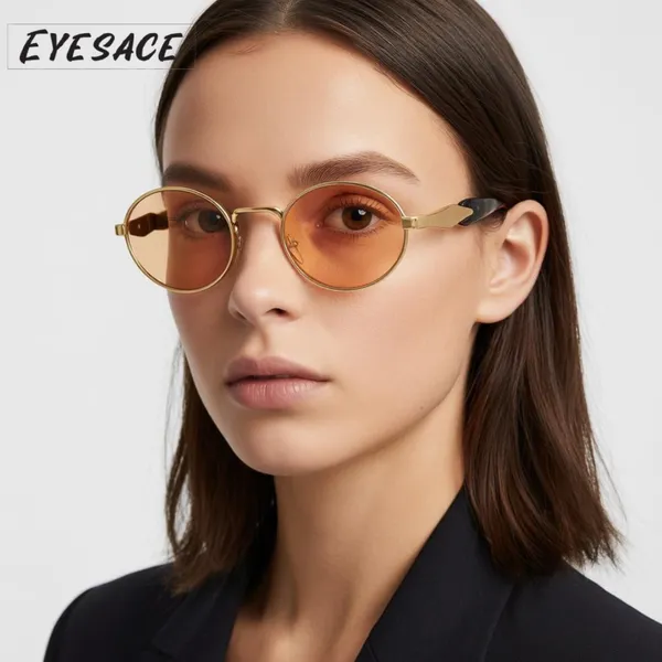 Gold_Stainless_Steel_Retro_Oval_Ellipse_Uv400_Sunglasses_For_Unisex