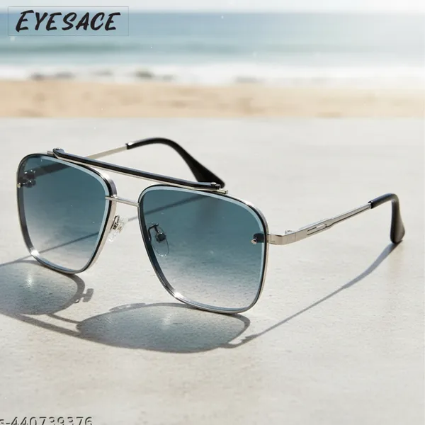 Silver_Metal_Plastic_Geometric_Uv400_Sunglasses_For_Unisex